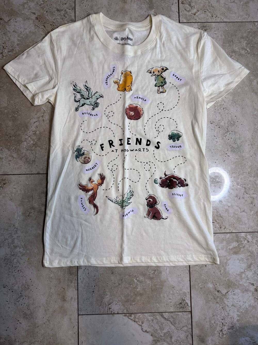 Harry Potter Friends At Hogwarts Graphic T-Shirt Ivory Size S